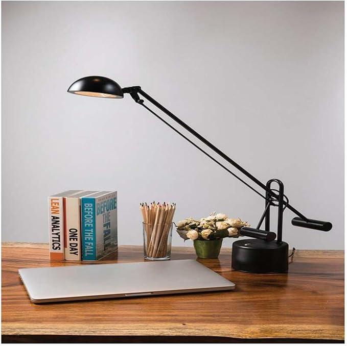 Lite Source LS-306BLK Halotech 29-Inch 8W LED Desk Lamp,Metal, Black - LeafyLoom
