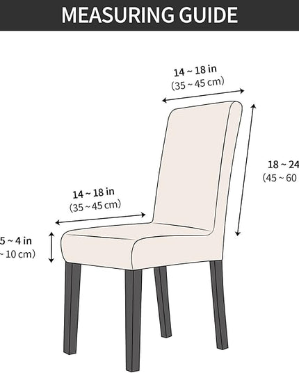 Gibelle Dining Room Chair Covers Set of 4, Soft Stretch Kitchen Chair Covers Slipcover Protector, Removable Washable Geometric Parson Chair Covers 4 Pack, Black Gibelle