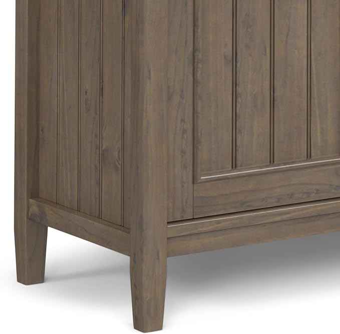 SIMPLIHOME Lev SOLID WOOD 53 Inch Wide Contemporary TV Media Stand in Smoky Brown for TVs up to 60 Inches, for The Living Room and Entertainment Center - LeafyLoom