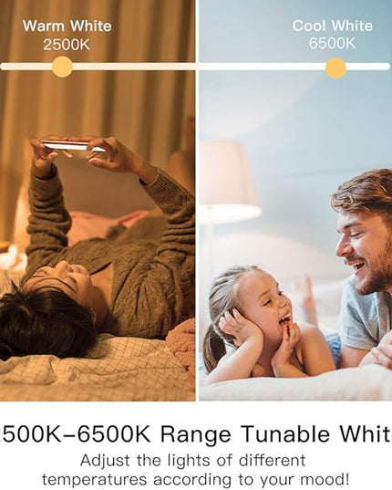 TREATLIFE Smart Light Bulbs, WiFi LED Light Bulb, Dimmable Smart Bulb Works with Alexa, Google Home, SmartThings, Warm White& Cool White(2700K-6500K), 2.4Ghz, 800LM, E26, A19, 9W, No Hub Required TREATLIFE