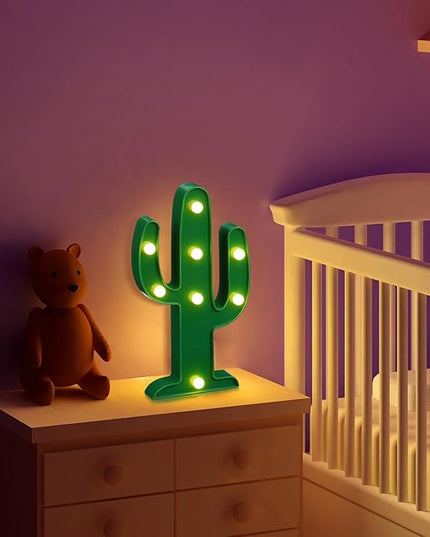 8 Pcs LED Night Light Cactus Night Table Lamp Cactus Party Decorations Cute Mini Cactus Lamp LED Cactus Light for Bedroom Garden Home Cinco De Mayo Mexican Party Decor Gift (10 x 5.71 x 1.1 In) - LeafyLoom