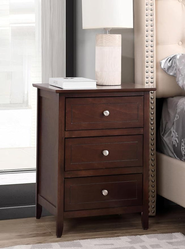 Glory Furniture Daniel 3 Drawer Nightstand in Cappuccino - LeafyLoom