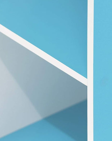 Furinno Luder Bookcase / Book / Storage , 11-Cube, White/Light Blue - LeafyLoom