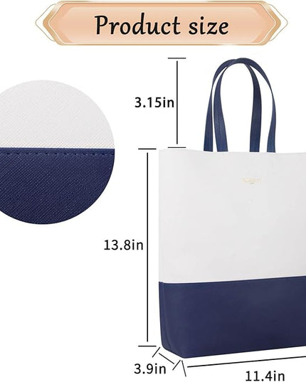 Tote-Bag-for-Woman-Top-Handle-Satchel-Bag-2-Tone-Large-Tote-Bag-Purses-and-Handbag - LeafyLoom