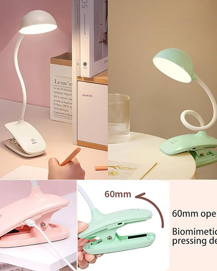 Clip Book Lamp, Foldable Eye Caring Rechargeable Reading Light, Suitable for Reading, Working & Studying (Green) - LeafyLoom