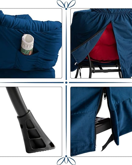 HollyHOME Modern Fabric Large Lazy Chair, Accent Oversized Comfy Reading Chair, Thick Padded Cozy Lounge Chair with Armrest, Steel Frame Leisure Sofa Chair for Living Room, Bedroom, Dorm, Royal Blue - LeafyLoom