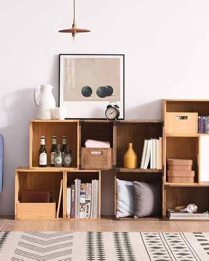 KIRIGEN Modular Open Storage Cube F26-DBR - LeafyLoom