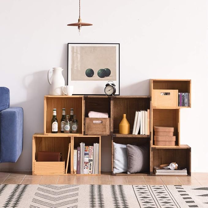 KIRIGEN Modular Open Storage Cube F26-DBR - LeafyLoom