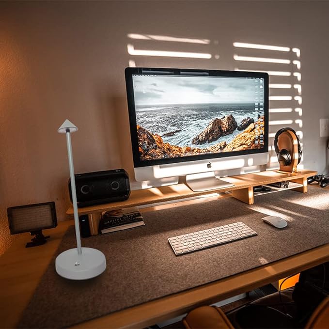 Cordless Table Lamps,Rechargeable Led Touch Bar Lamp,Portable Battery Operated Lamps,Brightness Dimmable Small Table Lamps,Minimalist Design,for Living Room/Restaurant/Couple Dinner/(Grey) - LeafyLoom