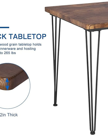VECELO 3-Piece Dining Room Kitchen Table and Pu Cushion Chair Sets for Small Space, Seating for two, Brown - LeafyLoom