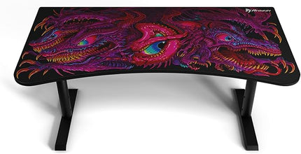 Arozzi Arena Special Edition Ultrawide Curved Gaming and Office Desk with Full Surface Water Resistant Desk Mat Custom Monitor Mount Cable Management Cut Outs - Crawling Chaos - LeafyLoom
