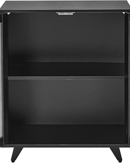 Panana Kitchen Buffet Server Table Accent Sideboard Cupboard Server Buffet Console Table with Doors Cabinet(27inch, black) - LeafyLoom
