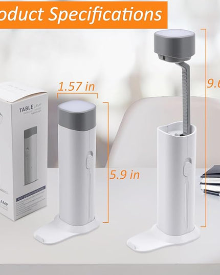 Small Desk Lamp, Mini Table Lamps for Home Office, Portable LED Flashlight/Book Light with USB Charging Port (5000MAH), Night Reading Light with Phone Holder/Eye Caring 3-Brightness Mode - LeafyLoom