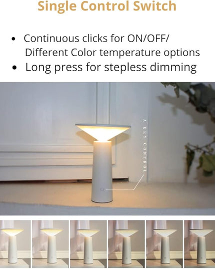 Vortex LS-8925 MINI I LAMP Creative Nordic Style USB Charging Learning Touch Switch Eye Protection Student Dormitory Rechargeable Dimmable Night Light I LED Desk Lamp - LeafyLoom