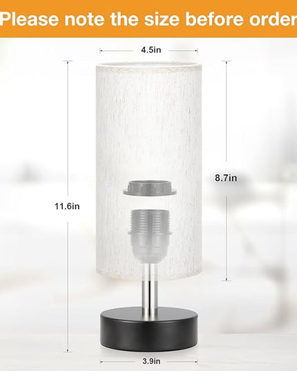 Small Table Lamp for Bedroom - Bedside Lamps for Night Stands, Minimalist Nightstand Light Lamp, Desk Lamps for Reading Room, Kids Room, Living Room, Office, Dorm - LeafyLoom