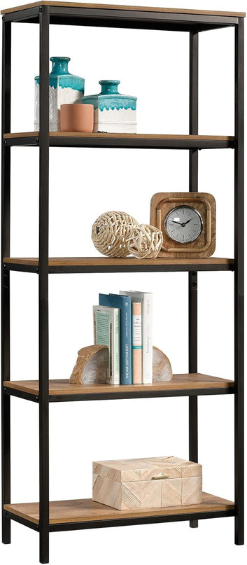 Sauder North Avenue Tall 4-Shelf Bookcase/ Book shelf, Sindoori Mango finish - LeafyLoom