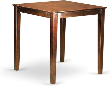 East West Furniture Vernon 5 Piece Counter Height Set Includes a Square Kitchen Table and 4 Dining Room Chairs, 36x36 Inch, Mahogany - LeafyLoom