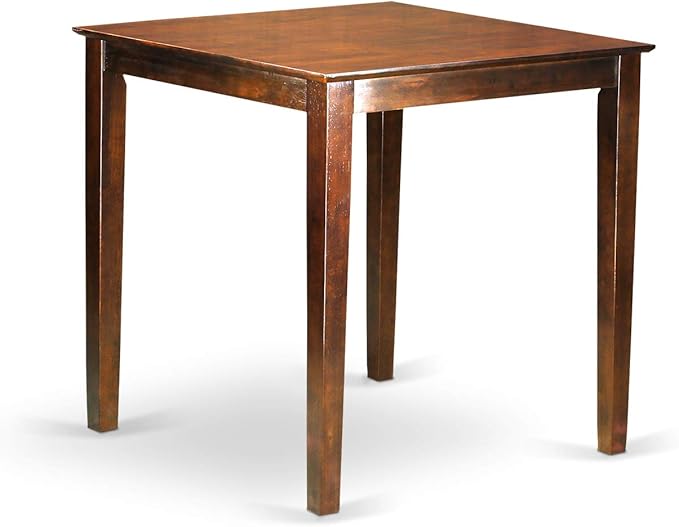 East West Furniture Vernon 5 Piece Counter Height Set Includes a Square Kitchen Table and 4 Dining Room Chairs, 36x36 Inch, Mahogany - LeafyLoom