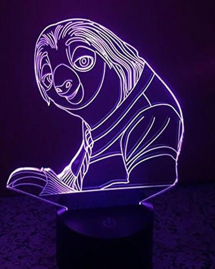 Birthday Gift Sloth Lamp - 3D Optical Illusion 2 Functions multi colors USB Charging or AA Battery - Acrylic Panel Funny Sloth Flash Light Gifts for Kids BF GF Son & Daughter - LeafyLoom