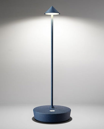 Cordless Table Lamps Rechargeable, 6000mAh Battery Operated LED Desk Lamp Outdoor Waterproof Portable Touch Dimmable Table Light for Patio Restaurant Dining Home Blue - LeafyLoom