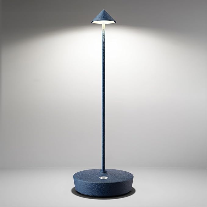 Cordless Table Lamps Rechargeable, 6000mAh Battery Operated LED Desk Lamp Outdoor Waterproof Portable Touch Dimmable Table Light for Patio Restaurant Dining Home Blue - LeafyLoom