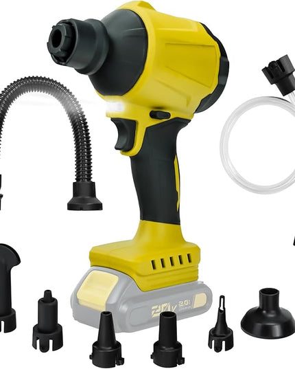 Cordless Dust Blower for Dewalt 20V Max Battery, 2-in-1 Blower & Vacuum, Handheld Blower HighSpeed Motor Air Compressed Duster w/ 671 MPH & 7 Nozzles for Sawmill Room, Home Cleaning（No Battery ） - LeafyLoom