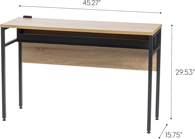 IRIS OWDN-1252 Computer Desk with Organizer and Cable Tray, 45" - Rustic, Wood - LeafyLoom