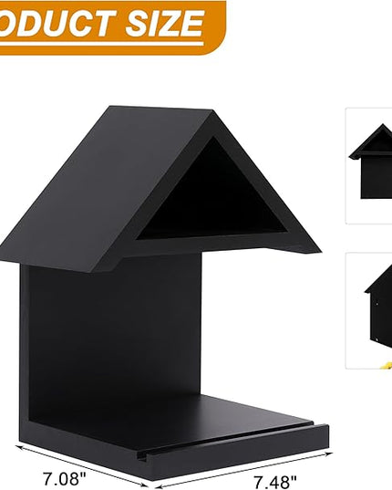 Wall Mounted Wood Bookcase, Small Bedside Bookshelf, Wooden Triangle Nightstand Book Rest,Gift for Book Lover Stand (Black) - LeafyLoom