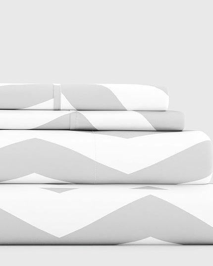 Linen Market 4 Piece Queen Bedding Sheet Set (Gray Arrow) - Sleep Better Than Ever with These Ultra-Soft & Cooling Bed Sheets for Your Queen Size Bed - Deep Pocket Fits 16" Mattress - LeafyLoom