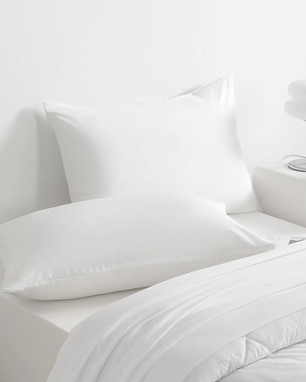NTBAY Twin Comforter Set with Sheets, 5 Pieces Soft and Breathable Twin Bedding Set, Twin Bed in a Bag, Down Alternative Comforter Set Solid Color All Season, Kids Bedding Set, White - LeafyLoom