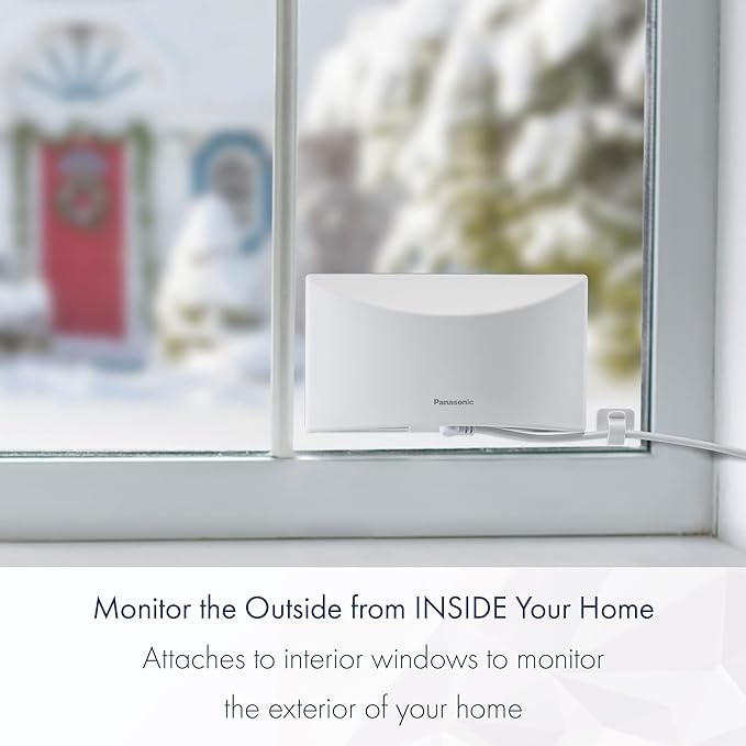 Panasonic HomeHawk Window Home Monitoring Camera for Outdoor Monitoring, Mounts to Inside Window, Color Night Vision, Wide Angle, 24/7 Full HD Recording, Person Detection, Alexa Compatible KX-HNC500 Panasonic