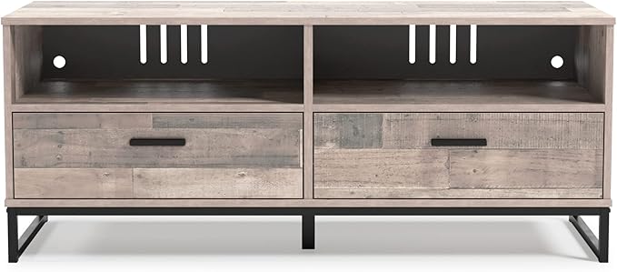 Signature Design by Ashley Neilsville 60" Medium TV Stand, Light Brown - LeafyLoom