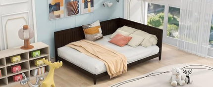 Bellemave Full Size Wood Daybed, Wood DayBed Sofa Bed Frame for Living Room Bedroom,Solid Wood Daybed Twin Size Sofa Bed Frame with Wood Slat Support,No Box Spring Needed,Espresso - LeafyLoom