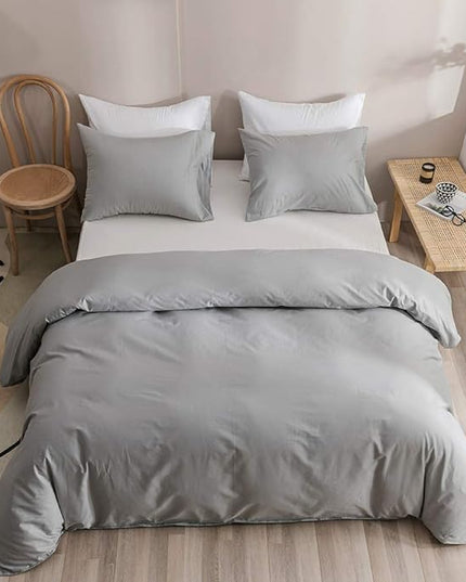 Silver Comforter Queen Light Gray Bedding Set 3 Pieces Comforter Set 1 Queen Comforter (90x90 inches) with 2 Pillowcases (20x26 inches) - LeafyLoom