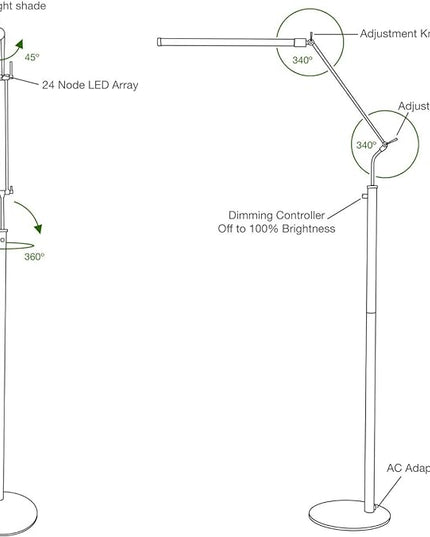 Cocoweb High Powered, dimmable, LED Floor Lamp - FLED-GPS (Black Brass) - LeafyLoom