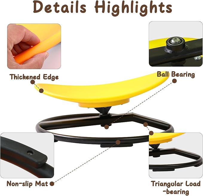 Kids Sensory Chair for Autism Kids Swivel Chair, Sensory Spin Chair Seat Improve Physical Coordination Wobble Chair for Kids Sit and Spin Relief of Motion Sickness - LeafyLoom