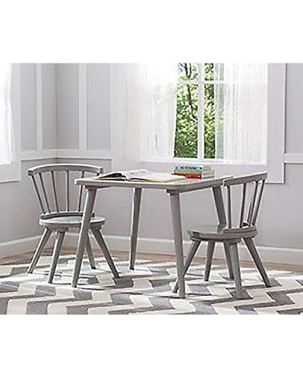 Delta Children Windsor 2 Chair, 3 Piece Set, Grey - LeafyLoom