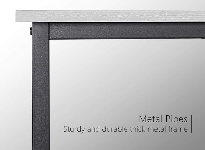 BANTI Computer Desk, 47 inch Home Office Desk, Modern Simple Style PC Table for Home, Office, Study, Writing, White - LeafyLoom