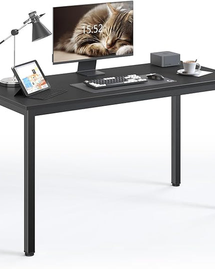 Computer Desk,55.1 inches Office Desk & Workstations for Home Office, Gaming Desk Computer Table,Modern Simple Style Laptop Table, Black - LeafyLoom