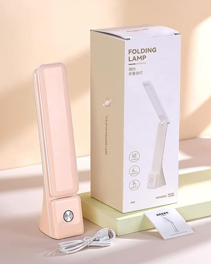 LED Desk Lamp (Pink), Cordless Lamp with 3 Lighting Modes, Rechargeable Reading Lamp with Adjustable Arm, Foldable Eye Caring Table Light for Home Office Study - LeafyLoom