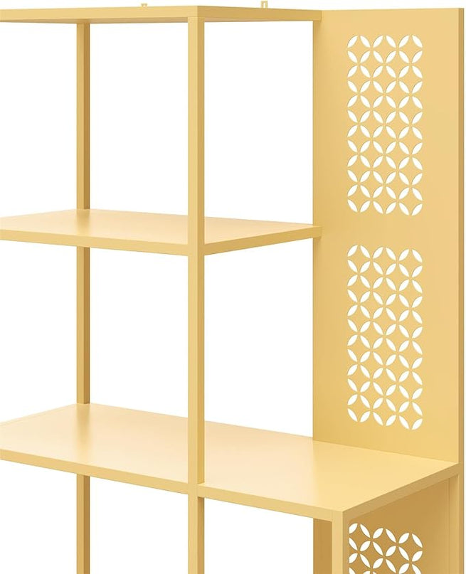 Mr. Kate Annie Metal Bookcase, Sunny Yellow - LeafyLoom