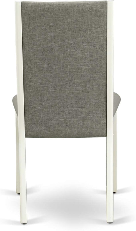 East West Furniture NDLA3-LWH-06 Norden 3 Piece Dining Set for Small Spaces Contains a Rectangle Wooden Table with Dropleaf and 2 Shitake Fabric Parson Chairs, 30x48 Inch, Linen White - LeafyLoom