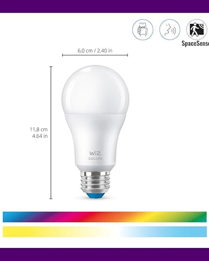 WiZ Connected 60W A19 LED Smart Light Bulbs - Connects to Your Wi-Fi - E26 Smart Bulb - Control with Voice or App + Activate with Motion - Matter Compatible - 1 Pack WiZConnectedLighting