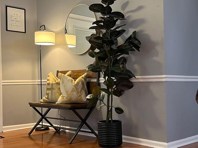 [Upgraded] LED Floor Lamp for Living Room, 3 Color Temperature Floor Lamp with Foot Switch Modern Standing Lamp Tall Pole Floor Reading Lamp for Bedroom, Study Room, Office, 9W Bulb Included, Black - LeafyLoom