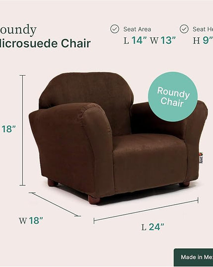 Keet Microsuede Children's Chair, Roundy, Brown - LeafyLoom