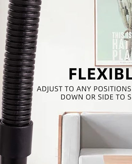 Magnifying Floor Lamp 5X & Bright LED Floor Lamp Hand Free with Adjustable Gooseneck，2-in-1 Magnifier Daylight Work Light for Reading, Repair, Crafts, Sewing etc. (Black) - LeafyLoom