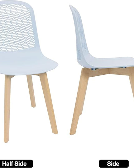 Armless Modern Chairs with Wood Legs for Living, Bedroom, Kitchen,Dining,Lounge Waiting Room, Restaurants, Cafes, Set of 4… - LeafyLoom