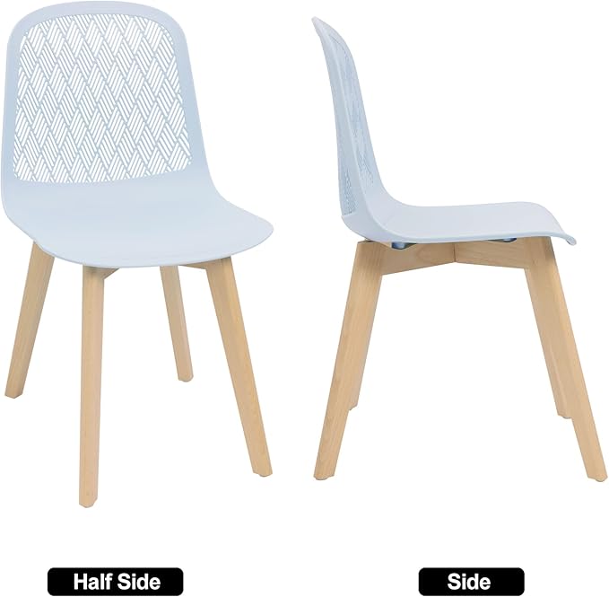 Armless Modern Chairs with Wood Legs for Living, Bedroom, Kitchen,Dining,Lounge Waiting Room, Restaurants, Cafes, Set of 4… - LeafyLoom
