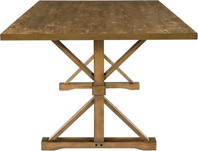 6-Piece Farmhouse Dining Table Set Wood Rectangular Tabletop, 4 Tufted Upholstered Chairs and Bench, for Dinette Room and Kitchen, Walnut, 72" L x 42" W x 30" H - LeafyLoom