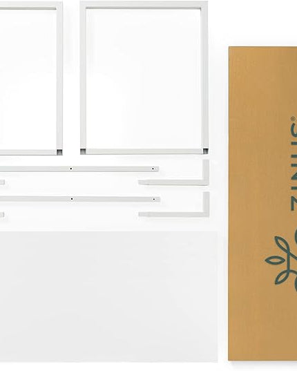 ZINUS Jennifer 55 Inch White Frame Desk / Computer Workstation / Office Desk / Easy Assembly, White - LeafyLoom
